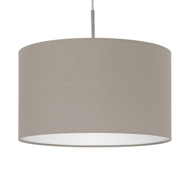 Pendelleuchte Pasteri III - Mischgewebe / Stahl - 1-flammig - Cappuccino - Breite: 38 cm