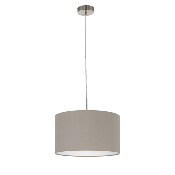 Pendelleuchte Pasteri III - Mischgewebe / Stahl - 1-flammig - Cappuccino - Breite: 38 cm