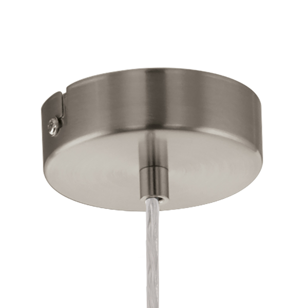 Pendelleuchte Pasteri III - Mischgewebe / Stahl - 1-flammig - Cappuccino - Breite: 38 cm