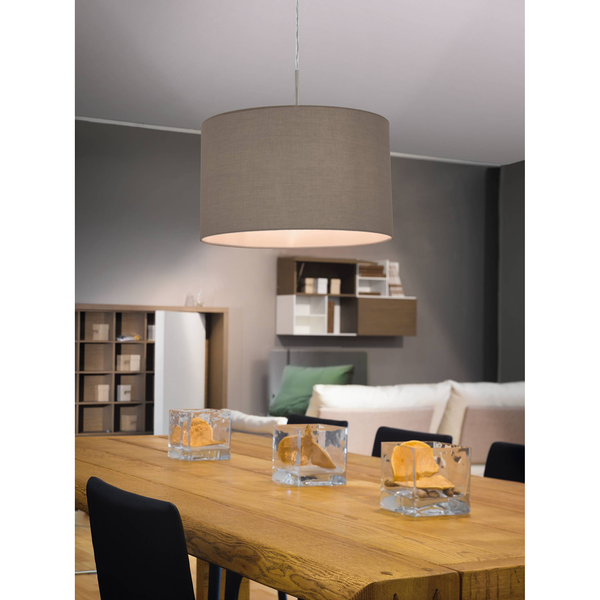 Pendelleuchte Pasteri III - Mischgewebe / Stahl - 1-flammig - Cappuccino - Breite: 38 cm