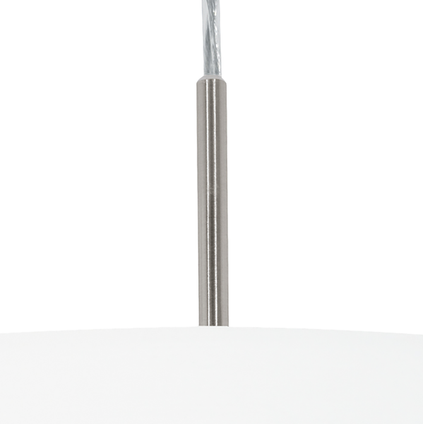 Pendelleuchte Pasteri III - Mischgewebe / Stahl - 1-flammig - Weiß - Breite: 53 cm