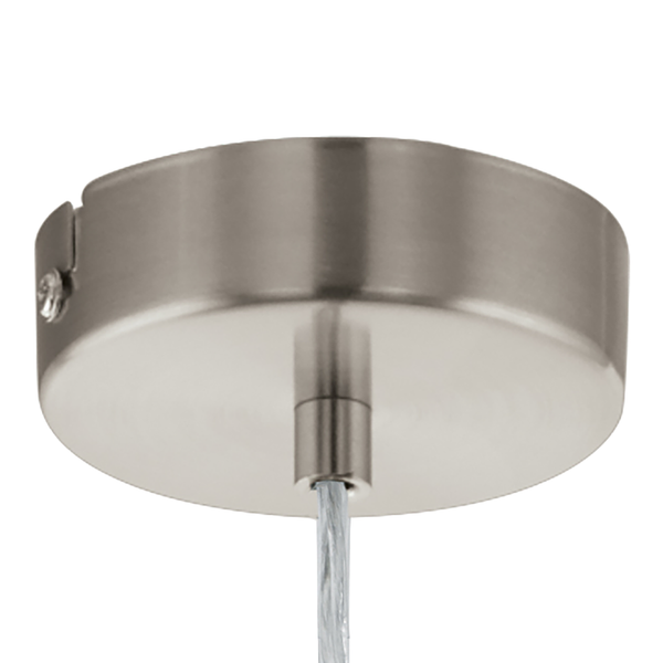 Pendelleuchte Pasteri III - Mischgewebe / Stahl - 1-flammig - Cubanit - Breite: 38 cm