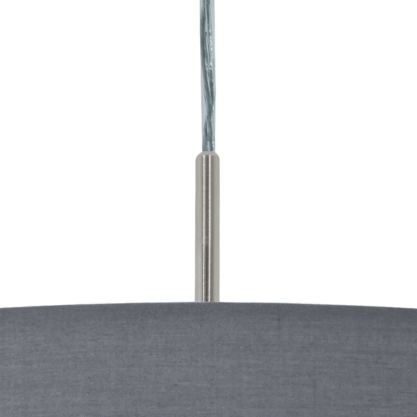 Pendelleuchte Pasteri III - Mischgewebe / Stahl - 1-flammig - Grau - Breite: 53 cm