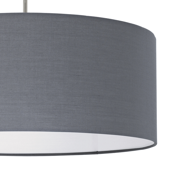 Pendelleuchte Pasteri III - Mischgewebe / Stahl - 1-flammig - Grau - Breite: 53 cm