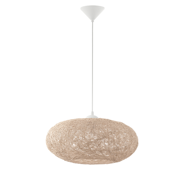 Pendelleuchte Campilo - Mischgewebe / Kunststoff - 1-flammig - Beige