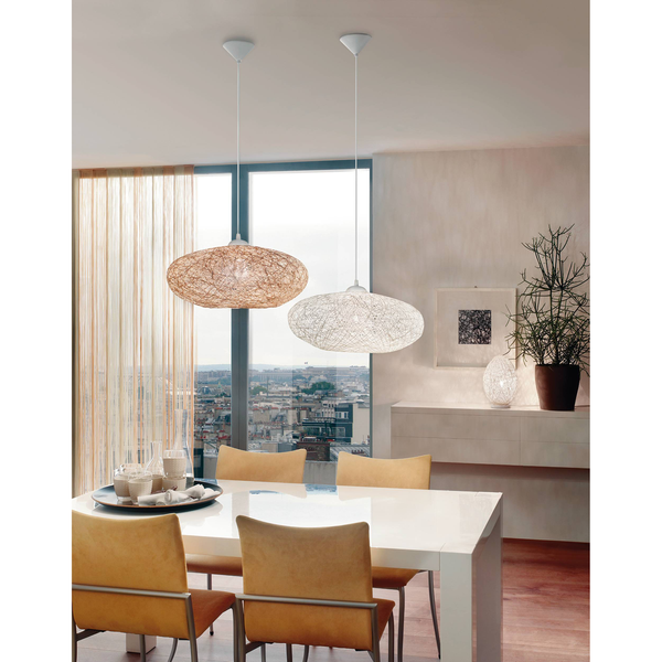 Pendelleuchte Campilo - Mischgewebe / Kunststoff - 1-flammig - Beige