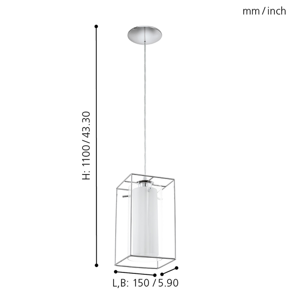 Pendelleuchte Loncino I - Glas / Stahl - 1-flammig
