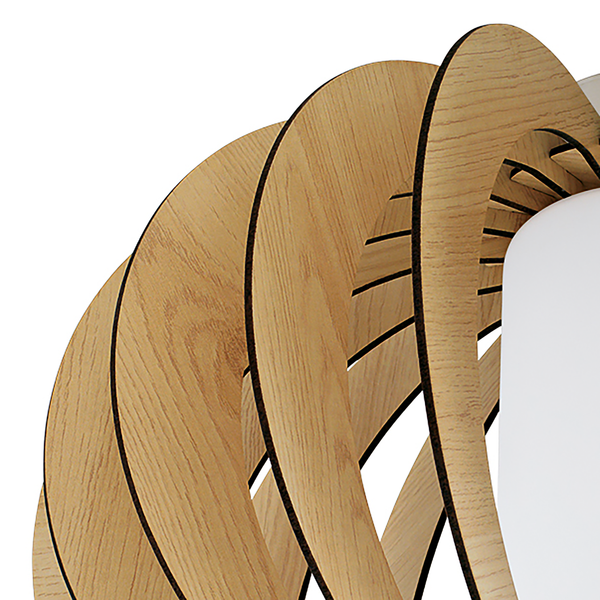 Deckenleuchte Stellato - Glas / Holz - 1-flammig - Beige