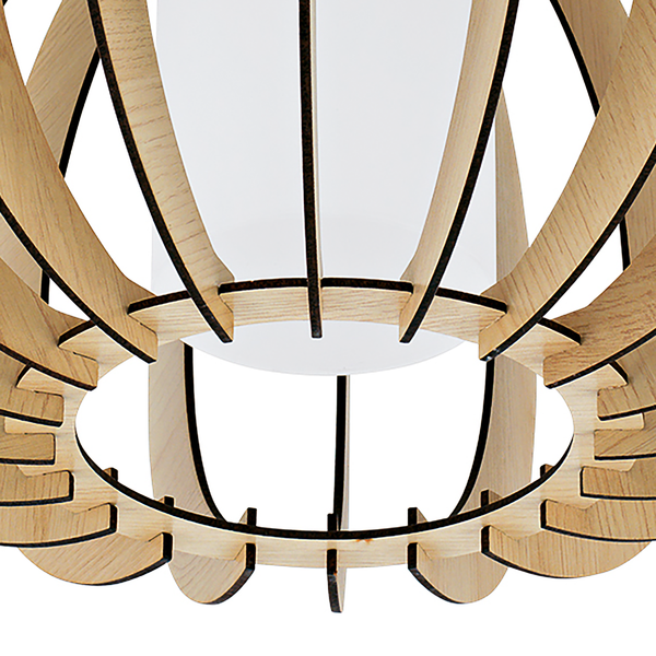 Deckenleuchte Stellato - Glas / Holz - 1-flammig - Beige