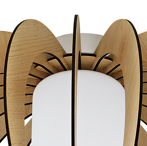 Deckenleuchte Stellato - Glas / Holz - 1-flammig - Beige