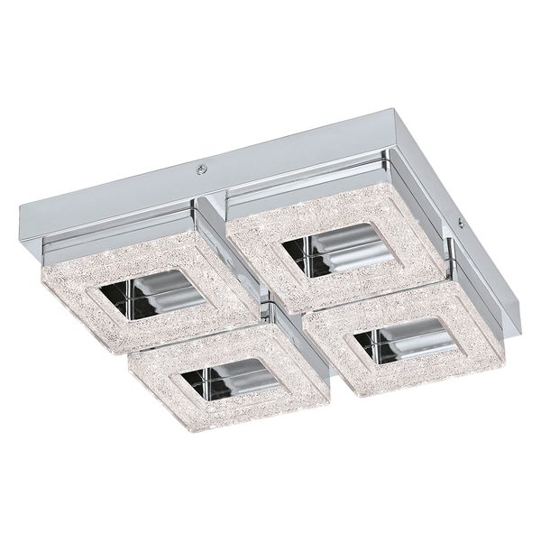 LED-Deckenleuchte Fradelo II - Kristallglas / Stahl - Flammenanzahl: 4