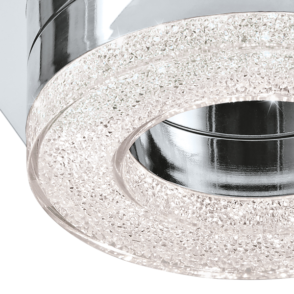 LED-Deckenleuchte Fradelo V - Kristallglas / Stahl - 1-flammig