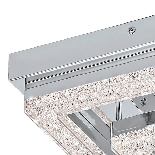 LED-Deckenleuchte Fradelo III - Kristallglas / Stahl - 1-flammig