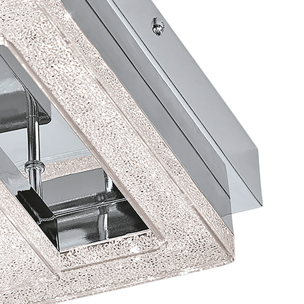 LED-Deckenleuchte Fradelo III - Kristallglas / Stahl - 1-flammig