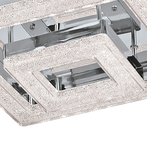 LED-Deckenleuchte Fradelo III - Kristallglas / Stahl - 1-flammig