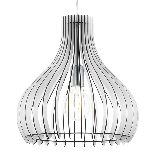 Pendelleuchte Tindori - Glas / Holz - 1-flammig - Weiß - Breite: 38 cm