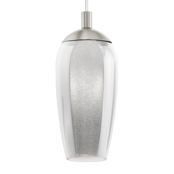LED-Pendelleuchte Farsala I - Glas / Stahl - 1-flammig