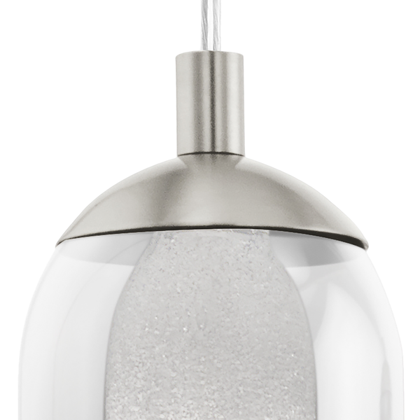 LED-Pendelleuchte Farsala I - Glas / Stahl - 1-flammig