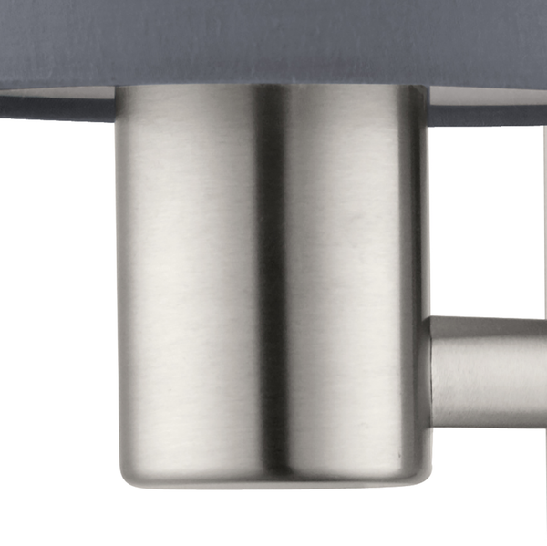 LED-Wandleuchte Pasteri - Mischgewebe / Stahl - 2-flammig - Grau