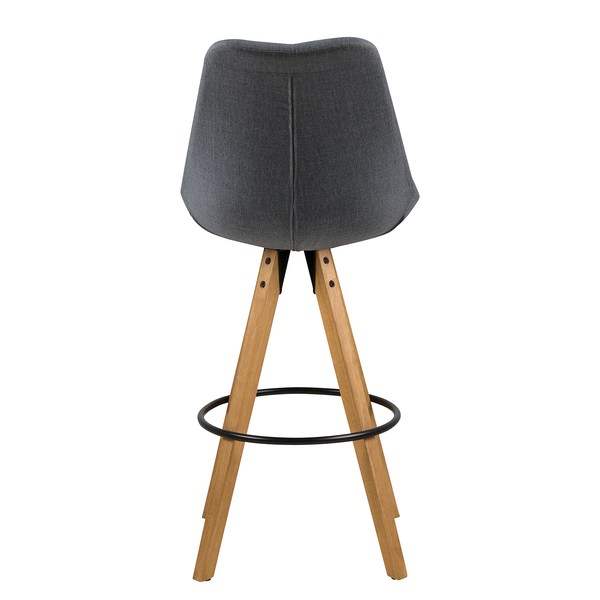 Barstuhl ALEDAS - Webstoff Cors: Dunkelgrau - 2er Set