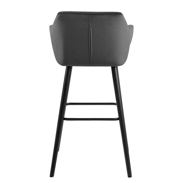 Barstuhl NICHOLAS - Samt Vilda: Dunkelgrau - 2er Set