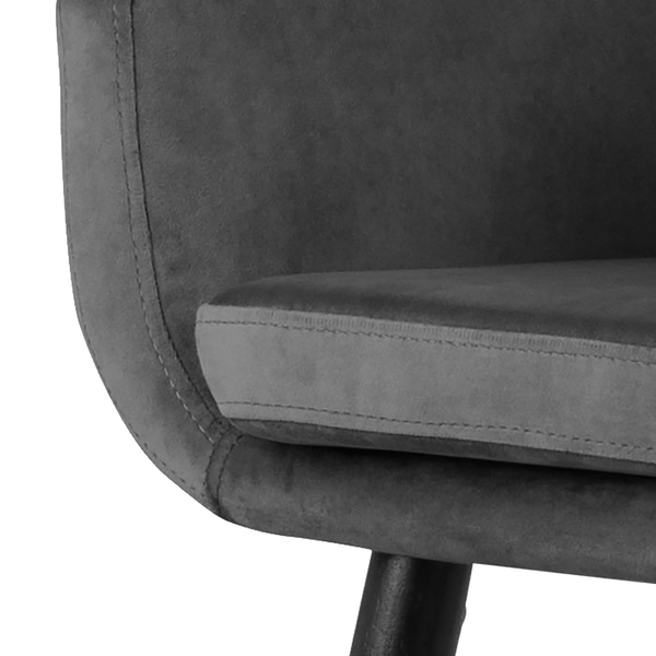 Barstuhl NICHOLAS - Samt Vilda: Dunkelgrau - 2er Set