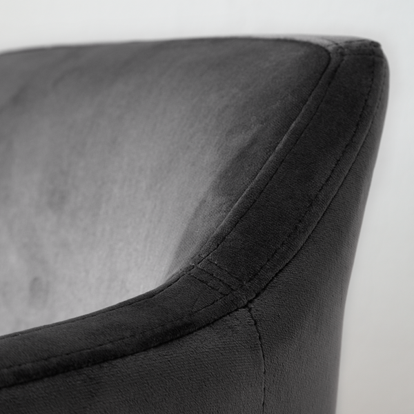 Barstuhl NICHOLAS - Samt Vilda: Dunkelgrau - 2er Set