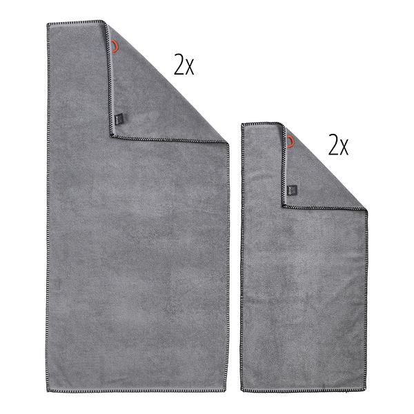 Handtuch-Set Deluxe Prime (4-teilig) - Baumwollstoff - Grau