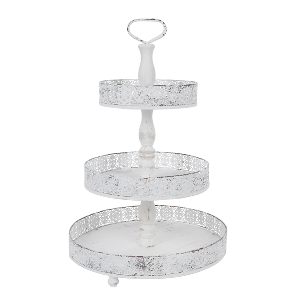 Etagere Erulina - Messing - Weiß