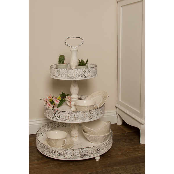 Etagere Erulina - Messing - Weiß