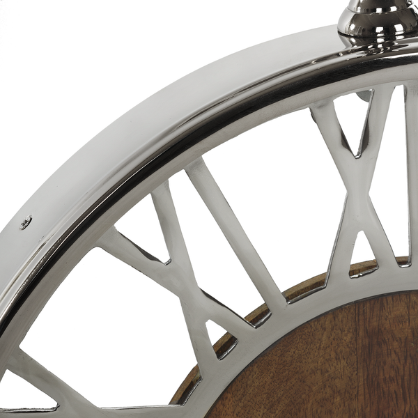 Wanduhr Dajana - Edelstahl / Mangoholz - Braun / Silber