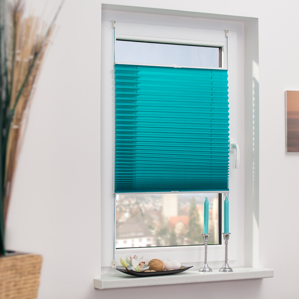 Plissee Salvaterra III - Webstoff - Blau - 90 x 130 cm