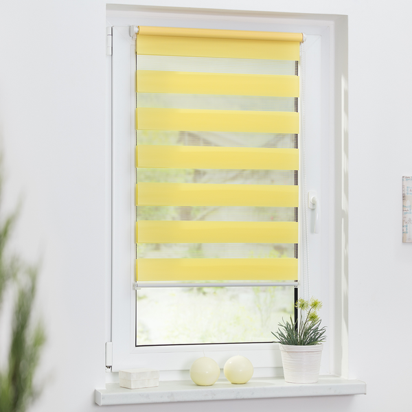 Duo-Rollo Piasek I - Webstoff - Gelb - 80 x 150 cm