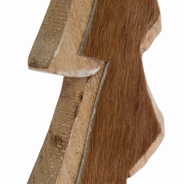 Dekofigur Holztannenbaum - Mangoholz - braun