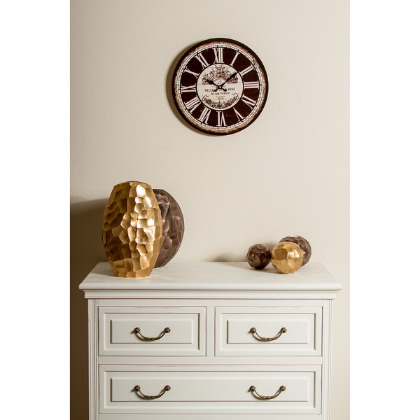 Wanduhr Welcome - MDF - Schwarz / Weiß