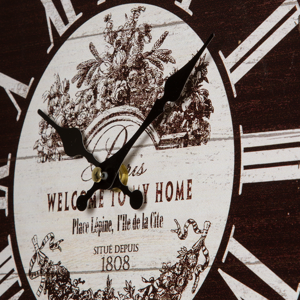 Wanduhr Welcome - MDF - Schwarz / Weiß