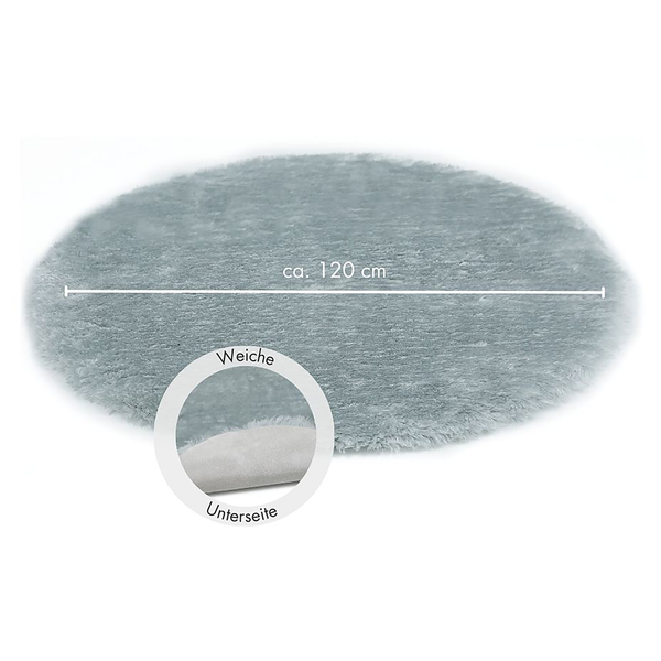 Shaggy Lambskin II - Polyester - Lichtgrau - Durchmesser: 120 cm