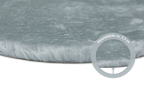 Shaggy Lambskin II - Polyester - Lichtgrau - Durchmesser: 120 cm