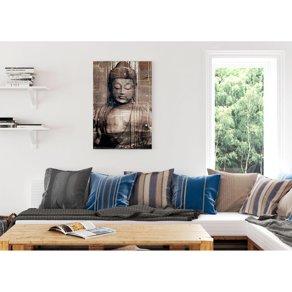 Bild Buddha - Braun - Holzwerkstoff - Papier - 60 x 90 x 2 cm
