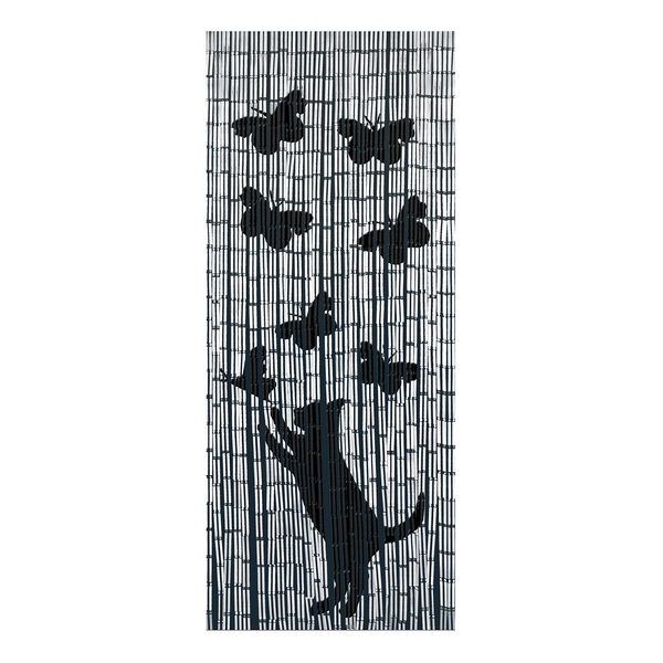 Bambusvorhang Piri - Bambus - Schwarz / Weiß