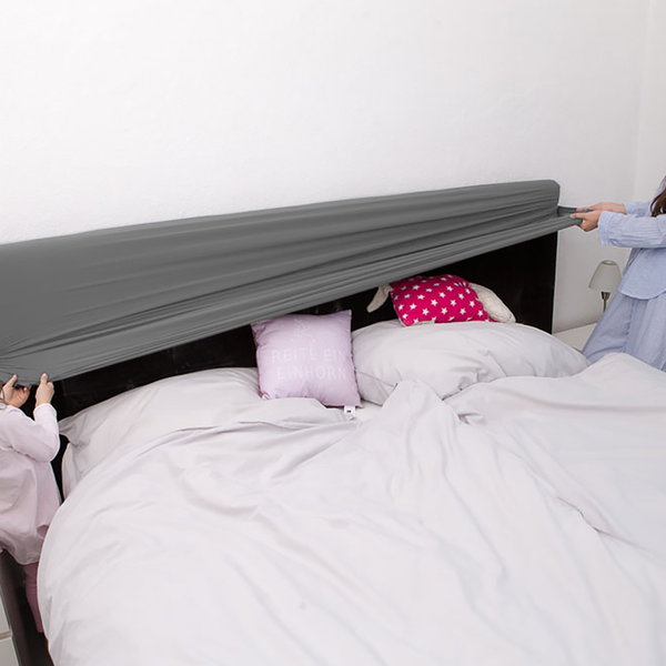 Boxspring-Kopfteilbezug Greenmount - Mischgewebe - Granit