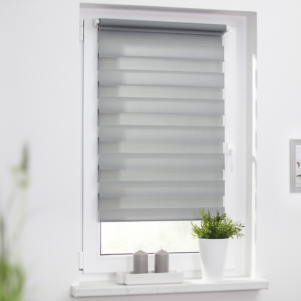 Duo-Rollo Klemmfix - Webstoff - Grau - 80 x 150 cm