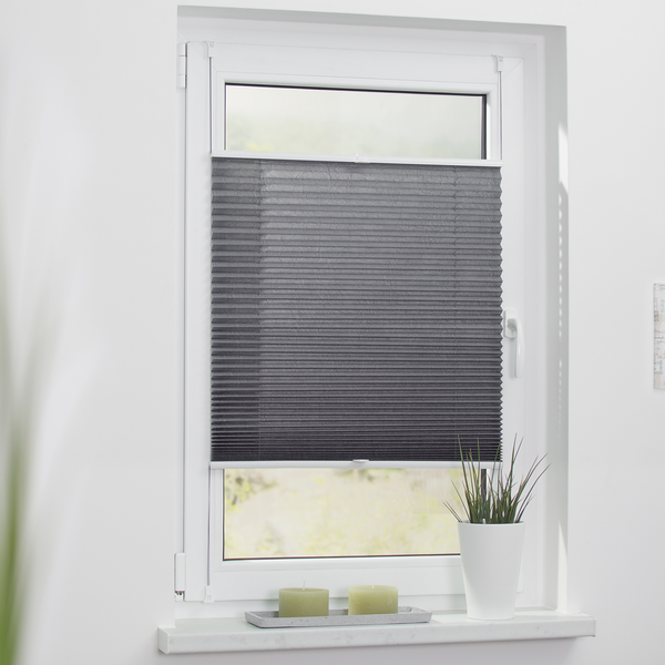 Plissee Klemmfix - Webstoff - Grau - 80 x 130 cm