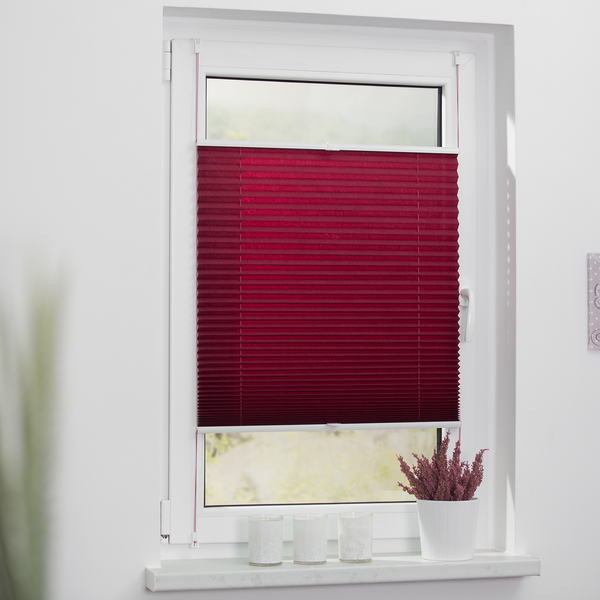 Plissee Klemmfix - Webstoff - Bordeaux - 80 x 130 cm