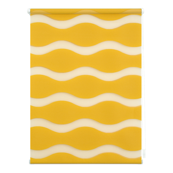Duo-Rollo Welle - Webstoff - Senfgelb - 80 x 150 cm