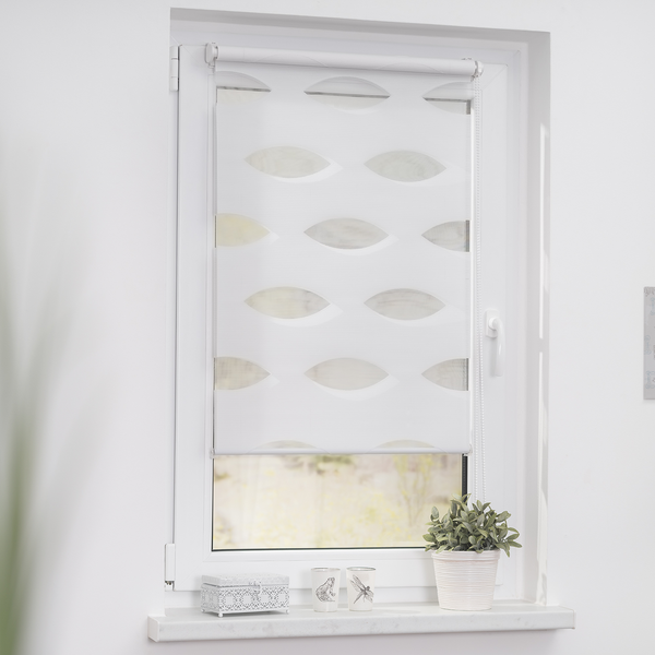 Duo-Rollo Ellipse - Webstoff - Weiß - 45 x 150 cm