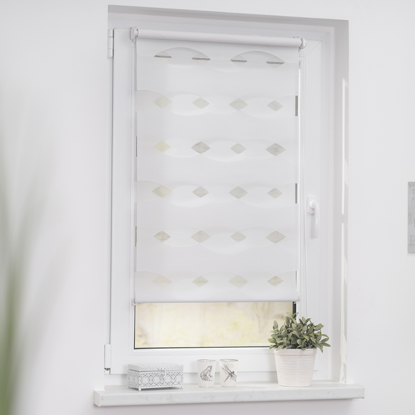 Duo-Rollo Ellipse - Webstoff - Weiß - 45 x 150 cm