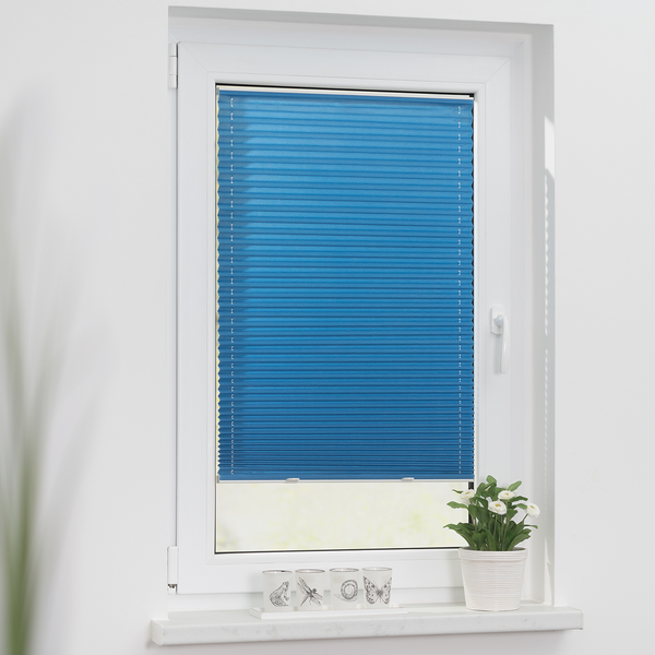 Plissee Haftfix - Webstoff - Kobaltblau - 90 x 130 cm