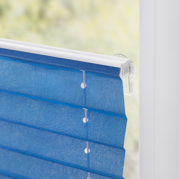 Plissee Haftfix - Webstoff - Kobaltblau - 90 x 130 cm