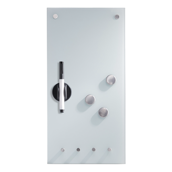 Memoboard Azul - Sicherheitsglas / Edelstahl - Weiß